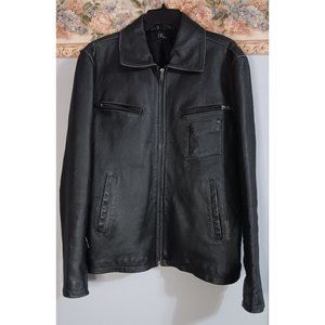 Bullhead Medium Black Quilted Lined Leather Biker Moto City Classic Rock Jacket